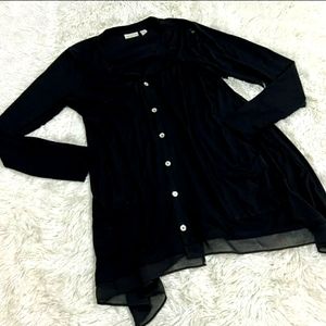 Lori Goldstein Long Sleeve Black Cardigan Size Medium